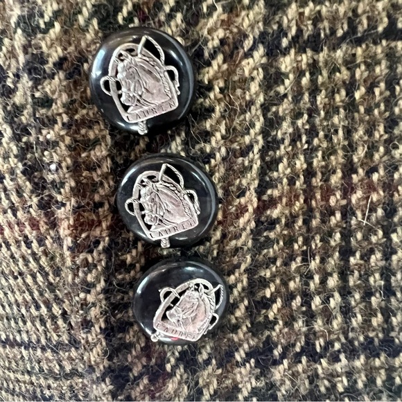 Vintage 90's Ralph Lauren Wool Houndstooth Equestrian Blazer Jacket Womens 4P - Picture 6 of 9